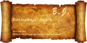 Battyányi Judit névjegykártya